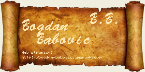 Bogdan Babović vizit kartica